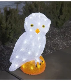 Konstsmide, guirlandes lumineuses de Noël Oiseaux Lumineux Et Animaux Lumineux|Chouette Lumineuse Led Acrylique, 36 Cm