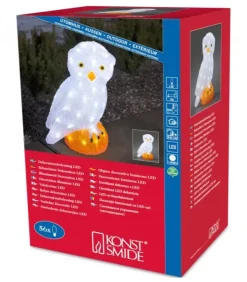 Konstsmide, guirlandes lumineuses de Noël Oiseaux Lumineux Et Animaux Lumineux|Chouette Lumineuse Led Acrylique, 36 Cm