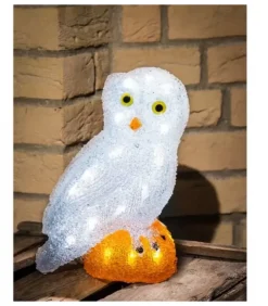 Konstsmide, guirlandes lumineuses de Noël Oiseaux Lumineux Et Animaux Lumineux|Chouette Lumineuse Led En Acrylique, 27 Cm