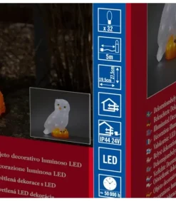 Konstsmide, guirlandes lumineuses de Noël Oiseaux Lumineux Et Animaux Lumineux|Chouette Lumineuse Led En Acrylique, 27 Cm