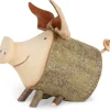 Waldfabrik, photophore en bois et étoile sapin de Noël Animaux En Bois|Cochon En Bois Assis, 7 Cm