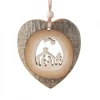 Waldfabrik, photophore en bois et étoile sapin de Noël Décorations En Bois Pour Sapin De Noël|Coeur En Bois A Suspendre Motif Cisele Crèche Et Etoile, 7 Cm