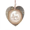 Waldfabrik, photophore en bois et étoile sapin de Noël Décorations En Bois Pour Sapin De Noël|Coeur En Bois A Suspendre Motif Cisele Elan, 7 Cm