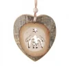 Waldfabrik, photophore en bois et étoile sapin de Noël Décorations En Bois Pour Sapin De Noël|Coeur En Bois A Suspendre Motif Cisele Crèche, 7 Cm
