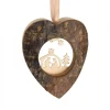 Zyx Music, chants de Noël Allemands traditionnels Décorations En Bois Pour Sapin De Noël|Coeur En Bois A Suspendre Motif Cisele Crèche Et Etoile, 6 Cm