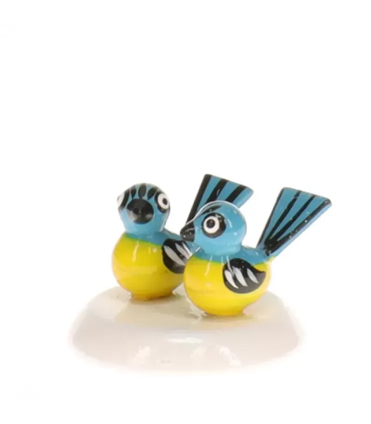 Hubrig, figurines pour enfant Village De Noël Miniature|Couple De Mesanges - Village De Noël Miniature