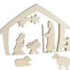 Waldfabrik, photophore en bois et étoile sapin de Noël Crèche De Noël Artisanale|Crèche De Noël Avec Nativite, Bois Naturel, 15 Cm