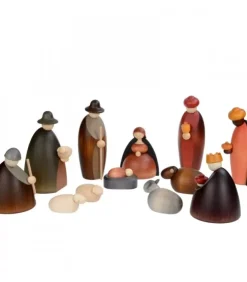 Köhler, Père Noël en bois Personnages De Crèche De Noël|Crèche De Noël Complete Avec 12 Personnages 12 Cm
