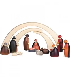 Köhler, Père Noël en bois Personnages De Crèche De Noël|Crèche De Noël Complete Avec 12 Personnages 12 Cm