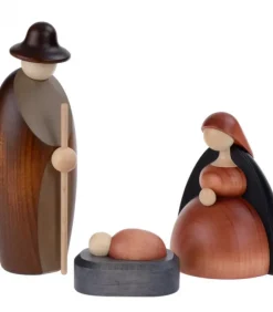 Köhler, Père Noël en bois Personnages De Crèche De Noël|Crèche De Noël Complete Avec 12 Personnages 12 Cm