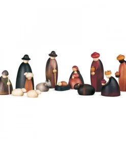 Köhler, Père Noël en bois Personnages De Crèche De Noël|Crèche De Noël Complete Avec 12 Personnages 17 Cm