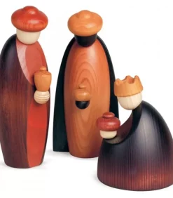 Köhler, Père Noël en bois Personnages De Crèche De Noël|Crèche De Noël Complete Avec 12 Personnages 17 Cm