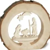 Waldfabrik, photophore en bois et étoile sapin de Noël Crèche De Noël Artisanale|Crèche De Noël Dans Anneau D'Ecorce De Bois, 10 Cm