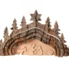 Waldfabrik, photophore en bois et étoile sapin de Noël Crèche De Noël Artisanale|Crèche De Noël Taillee Dans Une Ecorce De Bois, Motif Grotte, 20 Cm