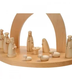 Schalling, crèche moderne Crèche De Noël En Bois|Crèche De Noël Vide A Fabriquer En Bois, 20 Cm