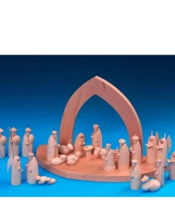 Schalling, crèche moderne Crèche De Noël En Bois|Crèche De Noël Vide A Fabriquer En Bois, 20 Cm