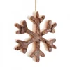 Waldfabrik, photophore en bois et étoile sapin de Noël Décorations En Bois Pour Sapin De Noël|Déco De Noël, Flocon De Neige En Bois A Suspendre, 7 Cm
