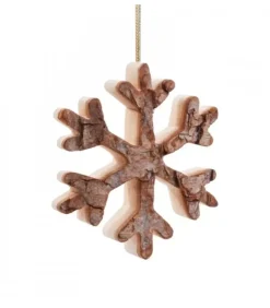 Waldfabrik, photophore en bois et étoile sapin de Noël Décorations En Bois Pour Sapin De Noël|Déco De Noël, Flocon De Neige En Bois A Suspendre, 7 Cm