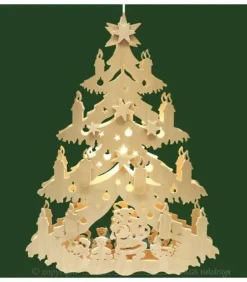 Ratags, décos de Noël lumineuses en bois Sapin Lumineux Led|Décoration De Noël Pour Chambre D'Enfant, Sapin Electrique A Suspendre