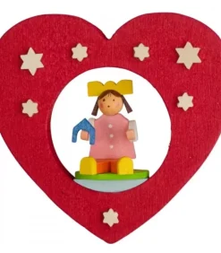 Graupner, décoration de sapin de Noël, Déco Noël enfant Déco Sapin De Noël Vintage|Décoration De Sapin De Noël, Coeur Avec Poupee