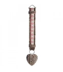 Waldfabrik, photophore en bois et étoile sapin de Noël Objet Déco Bois|Décoration Murale Montagne 46 Cm Avec Coeur Motif Rouge