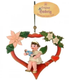 Hubrig, figurines pour enfant Déco Sapin De Noël Vintage|Décoration Sapin De Noël, Ange Dans Un Coeur Rouge