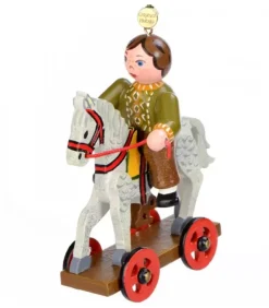 Hubrig, figurines pour enfant Déco Sapin De Noël Vintage|Décoration Sapin De Noël Vintage, Enfant Sur Un Cheval De Bois,