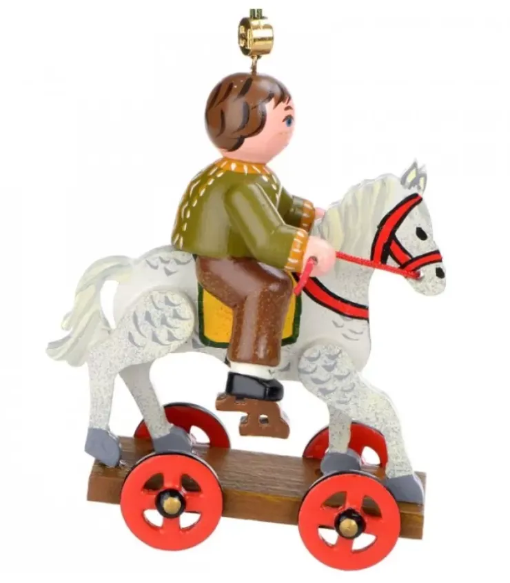 Hubrig, figurines pour enfant Déco Sapin De Noël Vintage|Décoration Sapin De Noël Vintage, Enfant Sur Un Cheval De Bois,