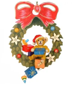 Hubrig, figurines pour enfant Déco Sapin De Noël Vintage|Décoration Sapin De Noël Vintage, Ourson Dans Couronne