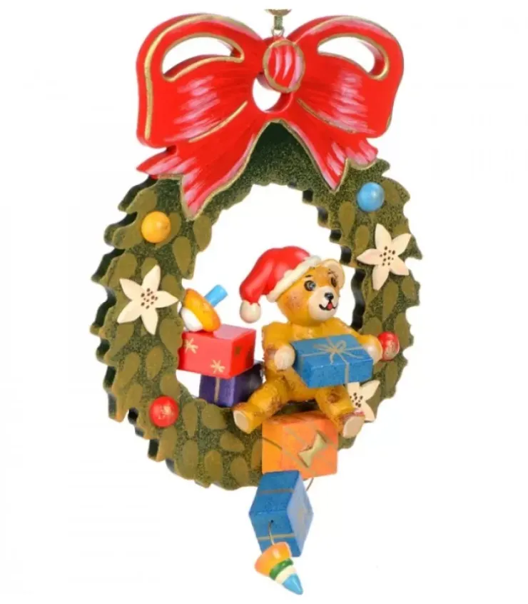 Hubrig, figurines pour enfant Déco Sapin De Noël Vintage|Décoration Sapin De Noël Vintage, Ourson Dans Couronne