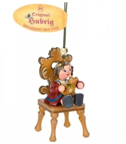 Hubrig, figurines pour enfant Déco Sapin De Noël Vintage|Décoration Sapin De Noël Vintage, Figurine Fillette Et Ourson