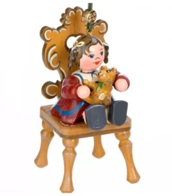 Hubrig, figurines pour enfant Déco Sapin De Noël Vintage|Décoration Sapin De Noël Vintage, Figurine Fillette Et Ourson