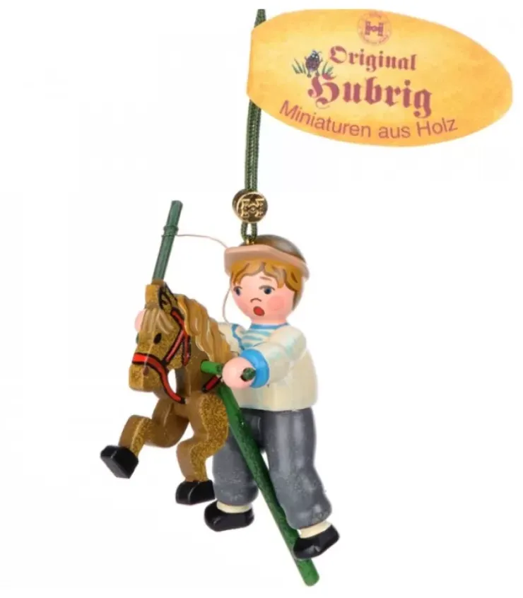 Hubrig, figurines pour enfant Déco Sapin De Noël Vintage|Décoration Sapin De Noël Vintage, Petit Garcon Sur Un Cheval En Bois