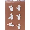 Waldfabrik, photophore en bois et étoile sapin de Noël Anges De Noël Pour Sapin|Décorations Pour Sapin 6 Mini Anges Pendentifs