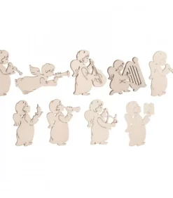 Waldfabrik, photophore en bois et étoile sapin de Noël Anges De Noël Pour Sapin|Décorations Pour Sapin 9 Petits Anges En Pendentifs