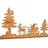 Waldfabrik, photophore en bois et étoile sapin de Noël Père Noël En Bois|Diorama En Placage D'Olivier, Père Noël En Traineau Dans La Foret,12 Cm
