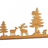 Waldfabrik, photophore en bois et étoile sapin de Noël Objet Déco Bois|Diorama En Placage D'Olivier, Cerf Et Biche Dans La Foret, 12 Cm