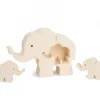 Waldfabrik, photophore en bois et étoile sapin de Noël Animaux En Bois|Elephant En Bois Avec Deux Bebes Elephants, 8,5 Cm