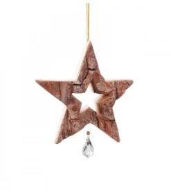 Waldfabrik, photophore en bois et étoile sapin de Noël Décorations En Bois Pour Sapin De Noël|Etoile En Bois Avec Cristal Swarovski