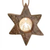 Waldfabrik, photophore en bois et étoile sapin de Noël Décorations En Bois Pour Sapin De Noël|Etoile En Bois, Motif Cisele Crèche, 7 Cm