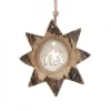 Waldfabrik, photophore en bois et étoile sapin de Noël Décorations En Bois Pour Sapin De Noël|Etoile En Bois, Motif Cisele Crèche, 10 Cm