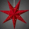Konstsmide, guirlandes lumineuses de Noël Etoile Lumineuse|Etoile Lumineuse 7 Branches En Papier Velours Rouge A Suspendre, 60 Cm