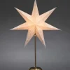 Konstsmide, guirlandes lumineuses de Noël Etoile Lumineuse|Etoile Lumineuse Electrique 7 Branches En Papier, Blanche, Sur Pied Laiton, 48 Cm