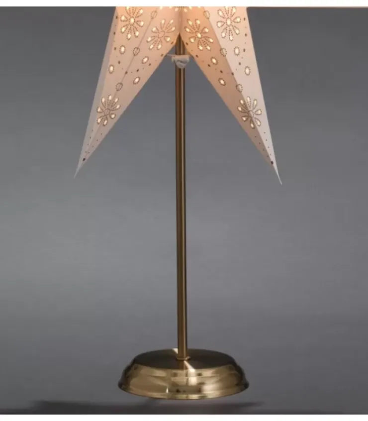 Konstsmide, guirlandes lumineuses de Noël Etoile Lumineuse|Etoile Lumineuse Electrique 7 Branches En Papier, Blanche, Sur Pied Laiton, 48 Cm