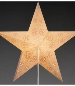 Konstsmide, guirlandes lumineuses de Noël Etoile Lumineuse|Etoile Lumineuse Electrique 5 Branches En Papier, Blanche, Sur Pied Blanc, 46 Cm
