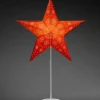Konstsmide, guirlandes lumineuses de Noël Etoile Lumineuse|Etoile Lumineuse Electrique 5 Branches En Papier, Rouge, Sur Pied Blanc, 46 Cm