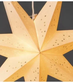 Konstsmide, guirlandes lumineuses de Noël Etoile Lumineuse|Etoile Lumineuse En Papier A Suspendre, 7 Branches, Blanche, 60 Cm