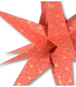 Riffelmacher et Weinberger Etoile Lumineuse|Etoile Lumineuse Rouge En Papier 3D, A Suspendre, 45 Cm