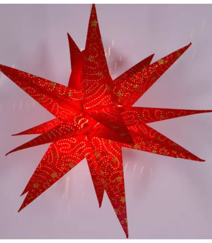 Riffelmacher et Weinberger Etoile Lumineuse|Etoile Lumineuse Rouge En Papier 3D, A Suspendre, 45 Cm