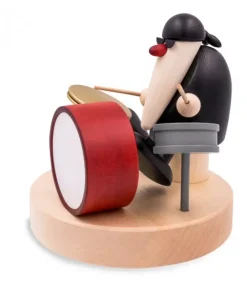 Köhler, Père Noël en bois Père Noël En Bois|Figurine Musicien Jazz, Batteur Devant Batterie